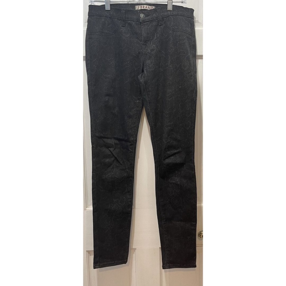 J Brand Super Skinny Black Matte Boa Jeans Women Size 28